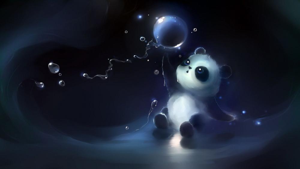 Panda's Magical Bubble Journey wallpaper