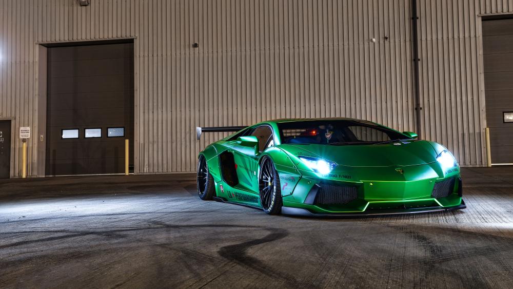 Lamborghini Aventador Nighttime Showcase wallpaper