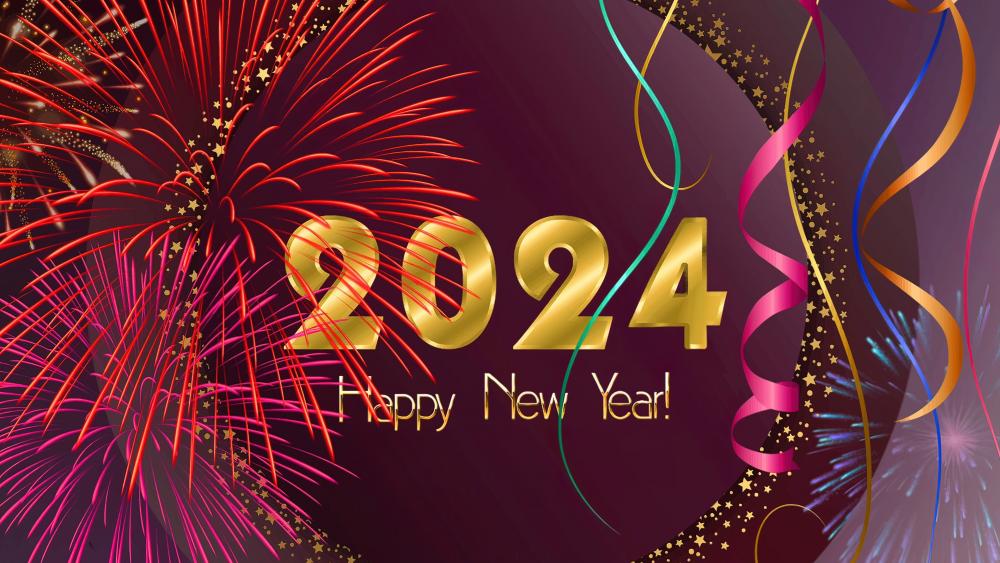 Sparkling Celebration of New Year 2024 wallpaper