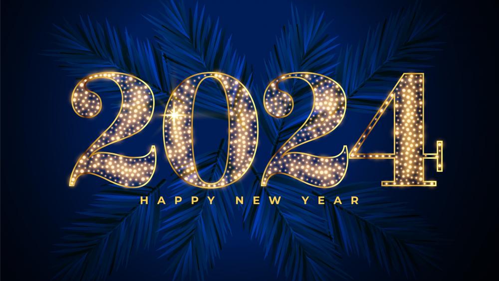 Golden 2024 New Year Celebration Wallpaper wallpaper