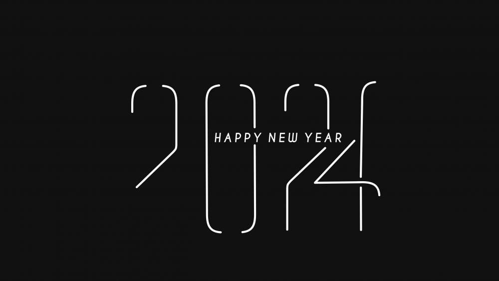 2024 Minimalist New Year Celebration wallpaper
