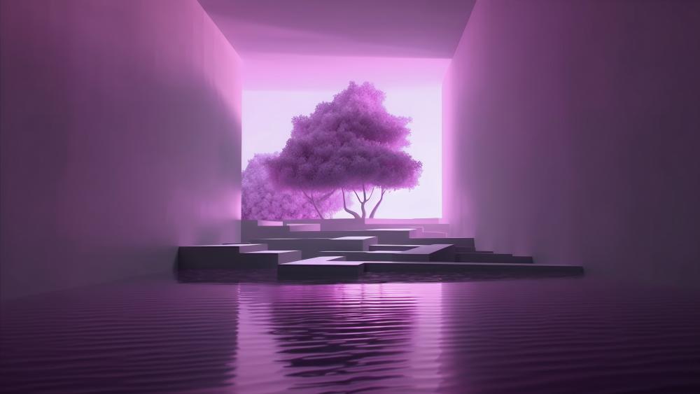Surreal Lavender Dreamscape wallpaper