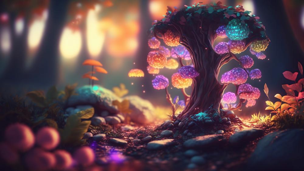Enchanted Forest Glow wallpaper