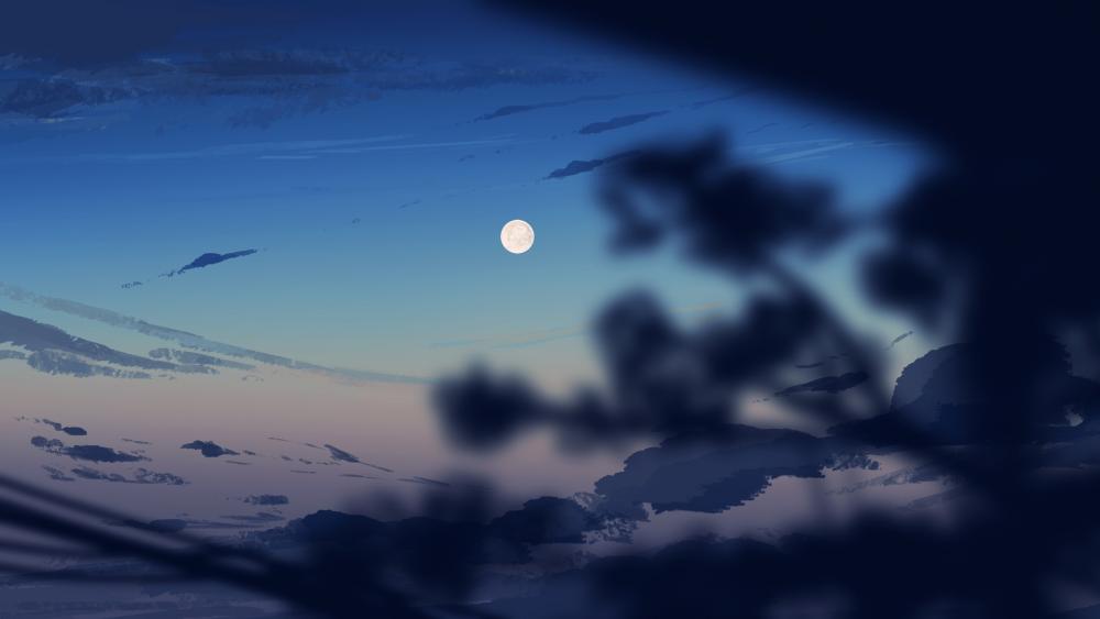 Twilight Serenity under the Moon wallpaper