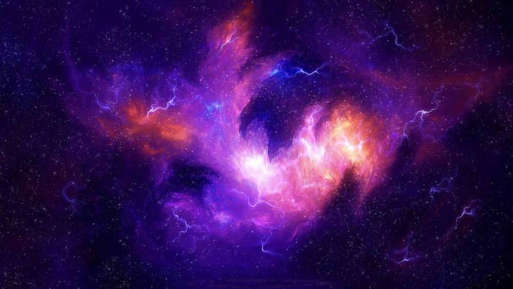 Cosmic Dance of Colorful Nebulae wallpaper