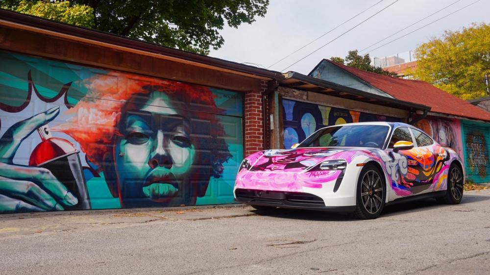 Urban Artistry Meets Futuristic Drive wallpaper