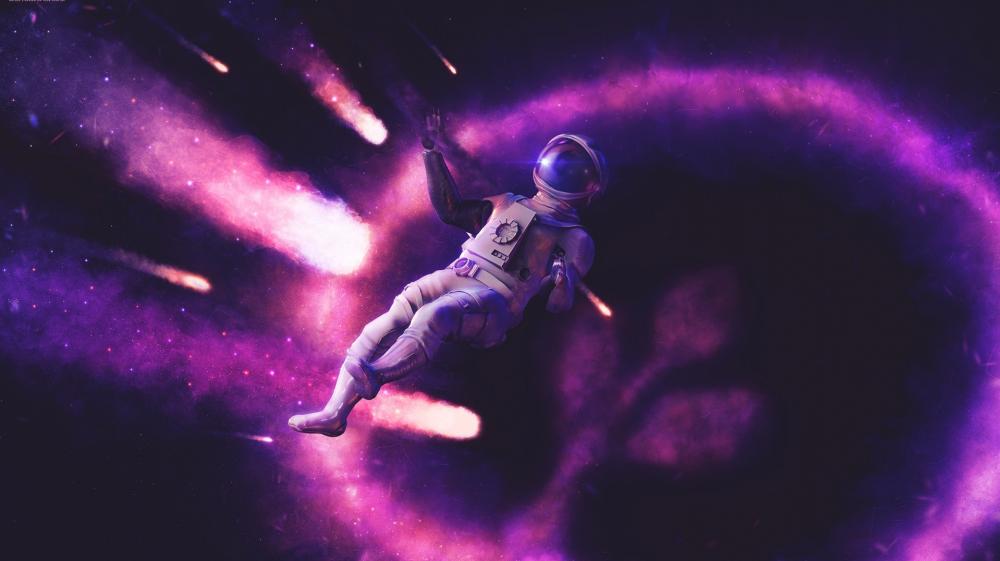 Astronaut Adrift in Cosmic Splendor wallpaper