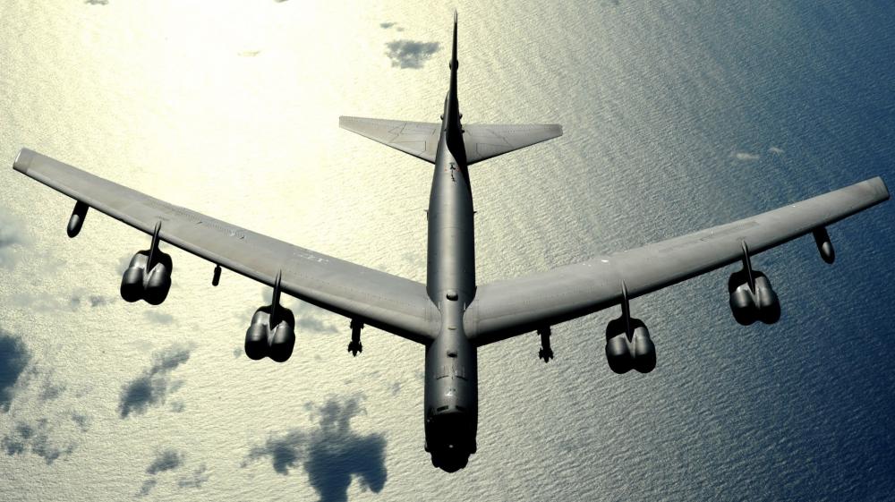 Soaring High Above the Clouds with a Boeing B-52 Stratofortress wallpaper