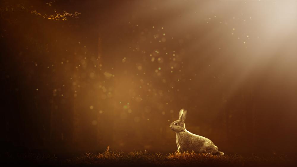 Enchanted Forest Bunny wallpaper