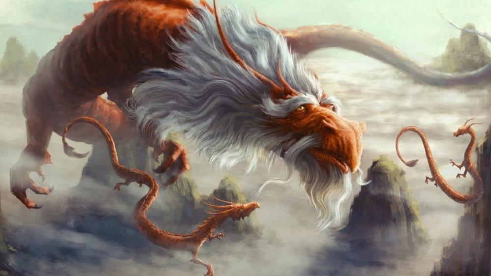 Majestic Chinese dragon of Myth wallpaper