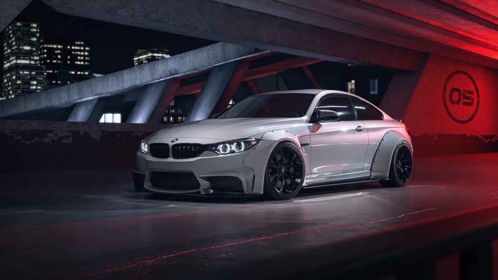 Sleek BMW Powerhouse at Nighttime Urban Scene wallpaper
