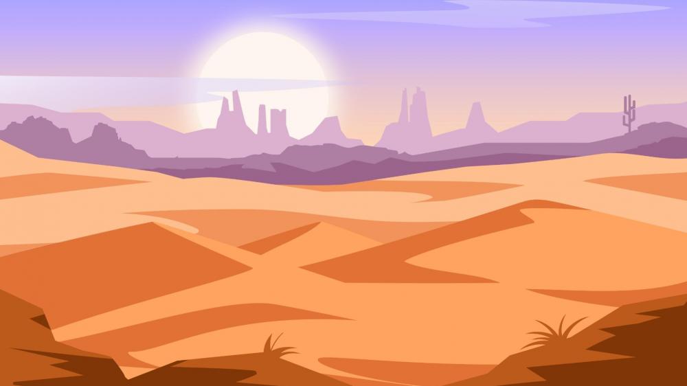 Desert Sunset Serenity wallpaper