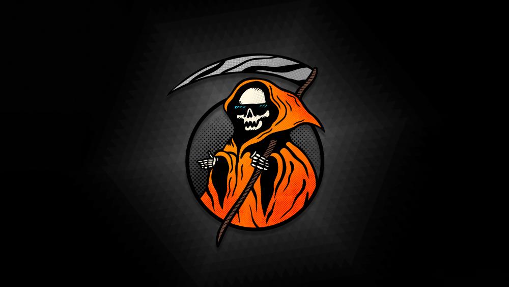 Fiery Grim Reaper Emblem wallpaper