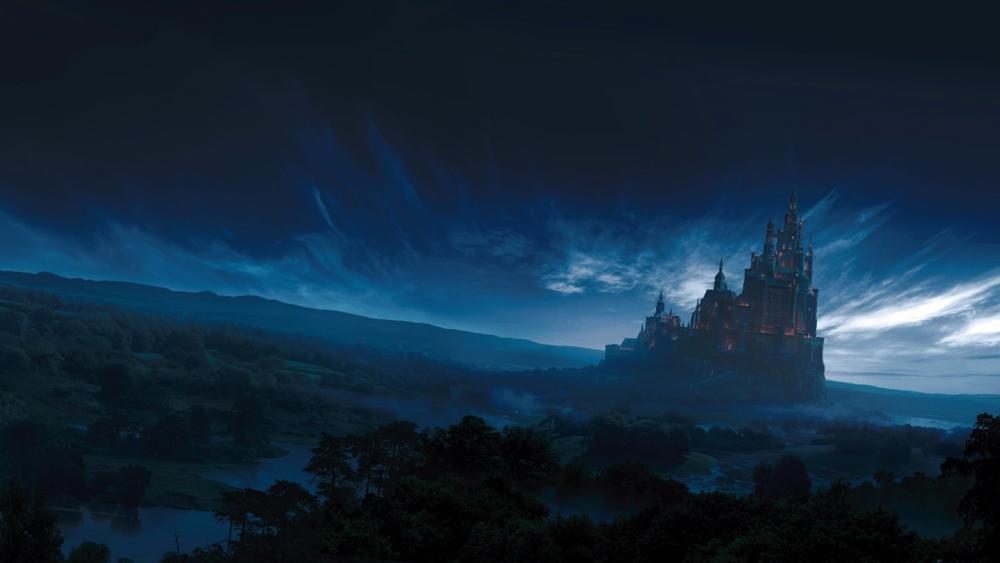 Mystical Castle at Night wallpaper