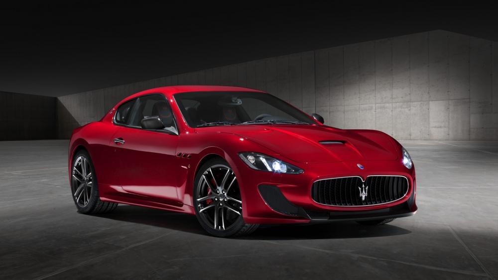 Sleek Red Maserati GranTurismo wallpaper