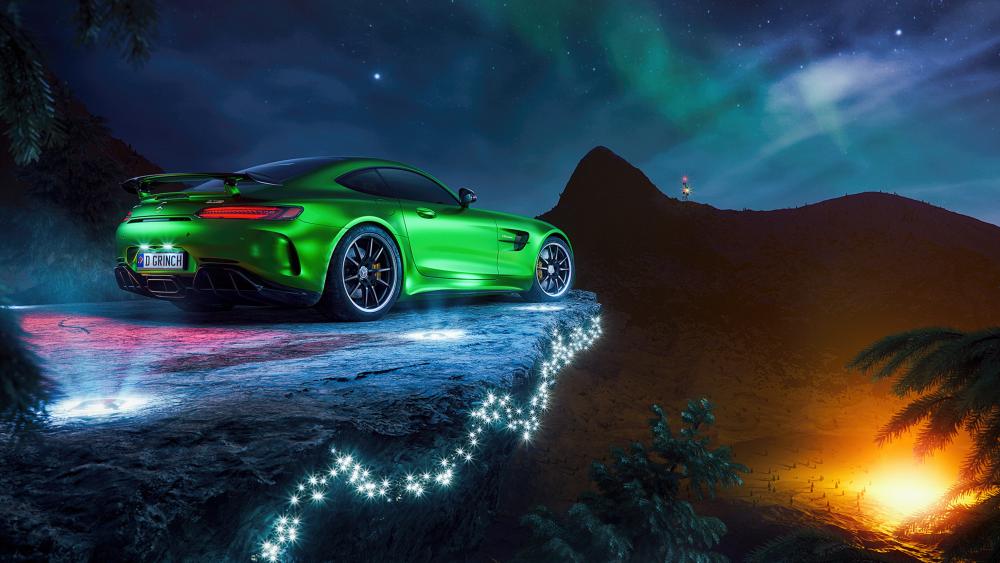 Neon Blaze Mercedes-Benz AMG GT Supercar Fantasy wallpaper