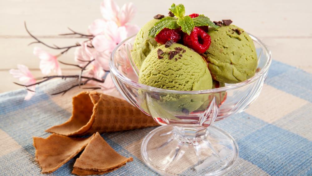 Pistachio Ice Cream Delight wallpaper