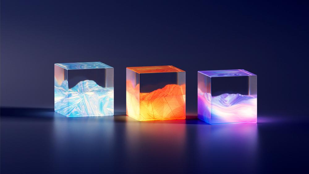 Abstract Luminous Cubes Wallpaper wallpaper