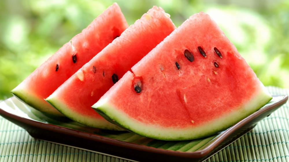 Juicy Watermelon Slices Summertime Refreshment wallpaper