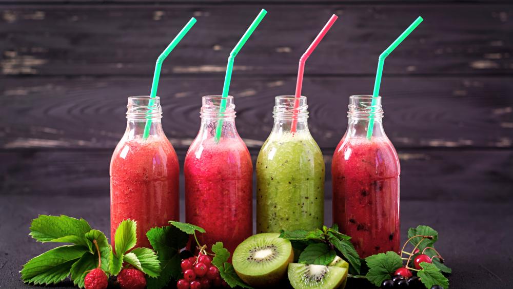 Refreshing Fruit Smoothie Collection wallpaper