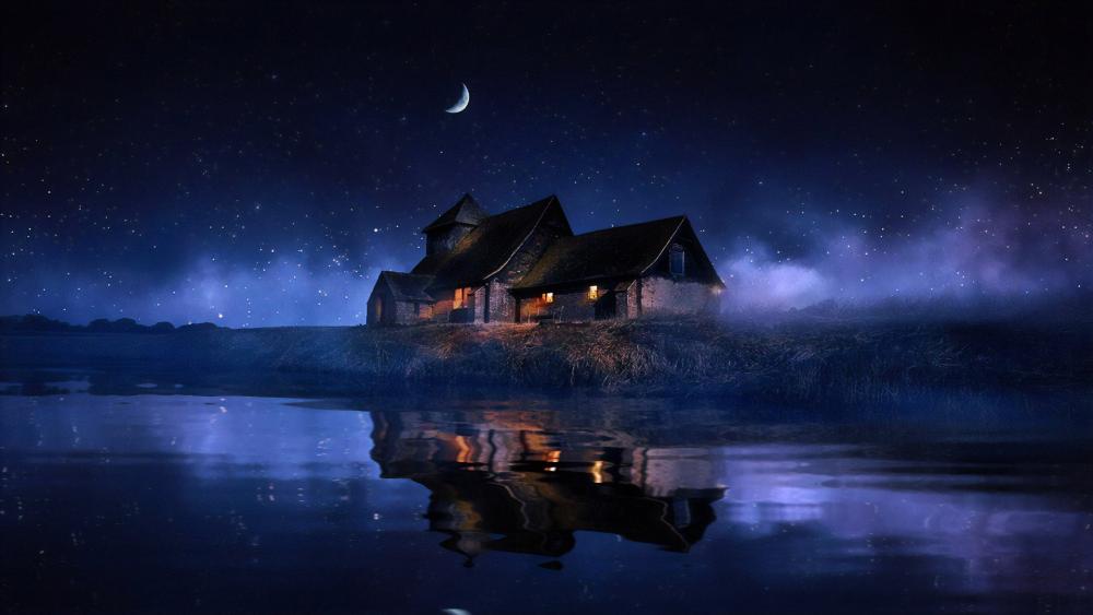 Mystical Nighttime Reflections wallpaper