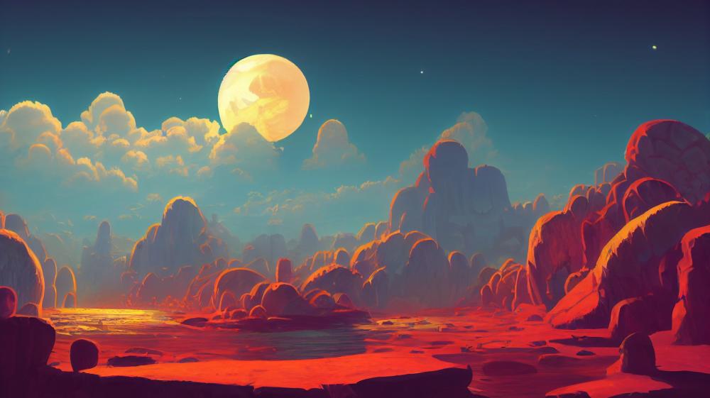 Surreal Lunar Dreamscape wallpaper