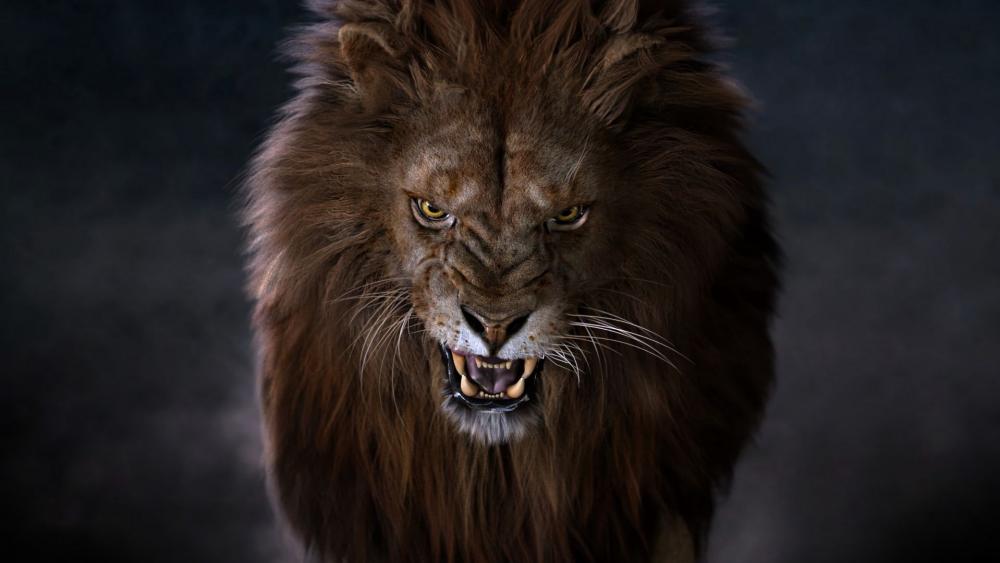 Majestic Roar of the Wild King wallpaper
