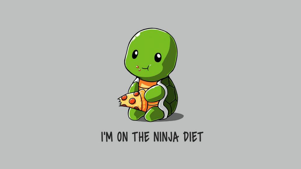 Adorable Ninja Turtle on Ninja Diet wallpaper
