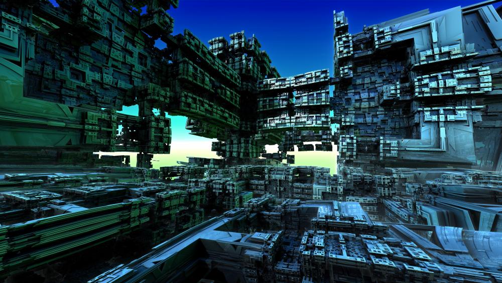Futuristic Cyber Cityscape wallpaper