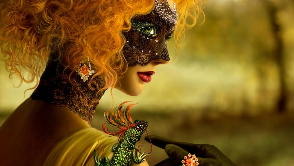 Mystical Masquerade in Autumn wallpaper