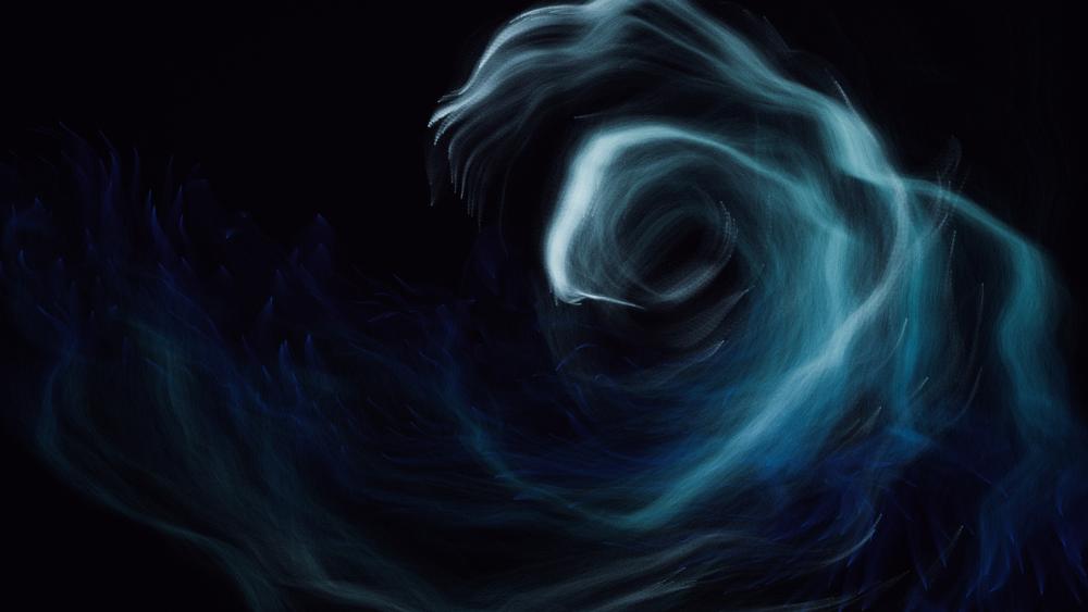 Ethereal Blue Swirl in the Abyss wallpaper