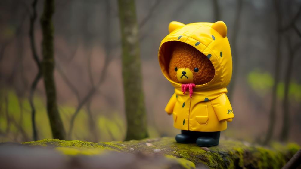 Teddy Bear's Rainy Day Adventure wallpaper