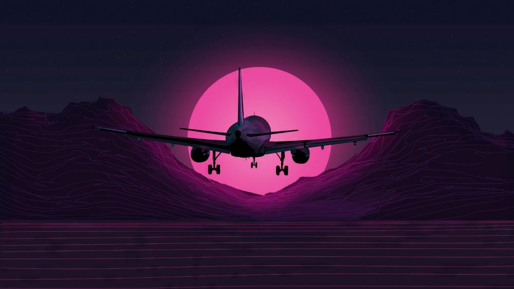 Soaring into the Neon Sunset wallpaper