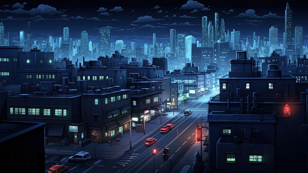 Midnight Pulse in the Urban Dreamscape wallpaper