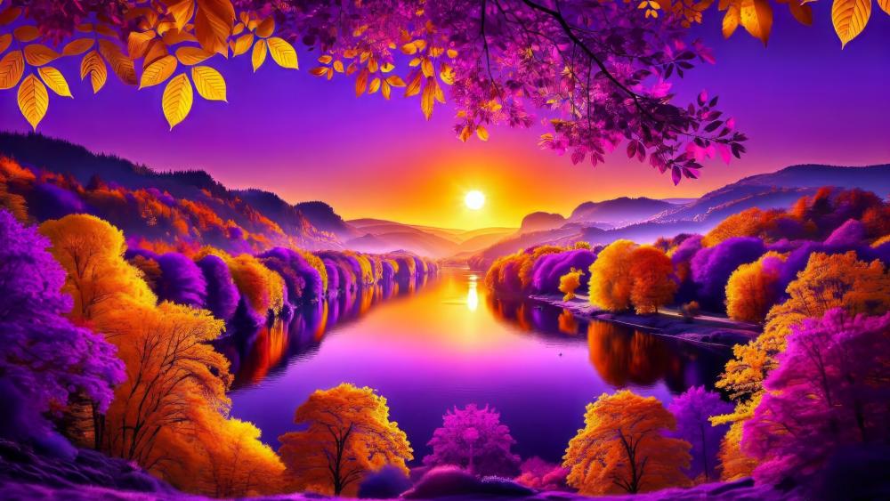 Enchanted Autumn Sunset wallpaper