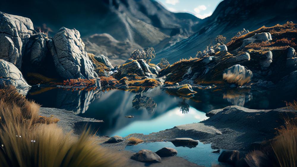 Tranquil Mountain Reflections wallpaper