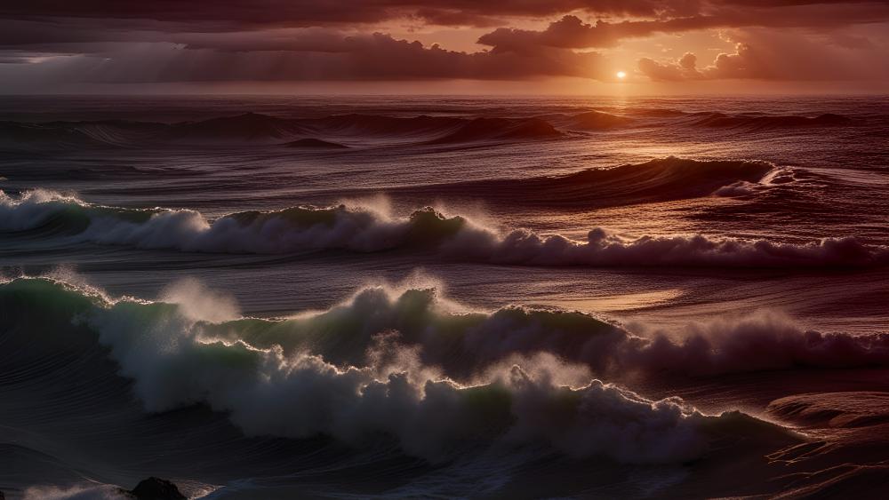 Mystical Ocean Twilight wallpaper