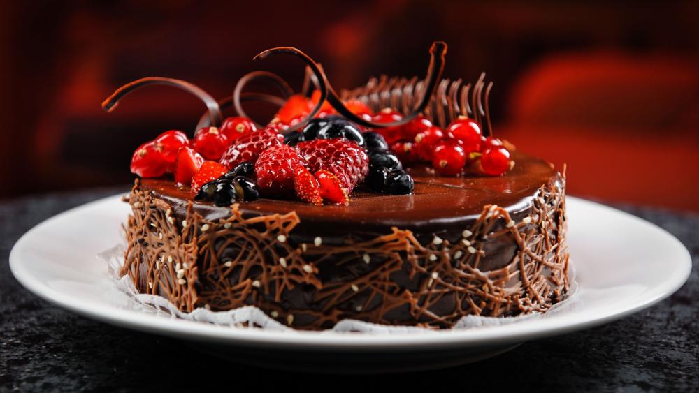 Decadent Chocolate Cake Delight wallpaper