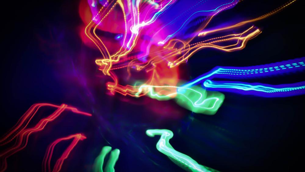 Vibrant Neon Spectrum Dance wallpaper
