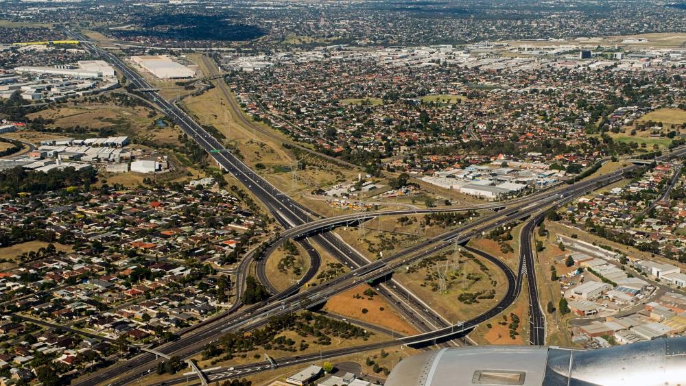 Aerial View of Freeways in Melbourne wallpaper