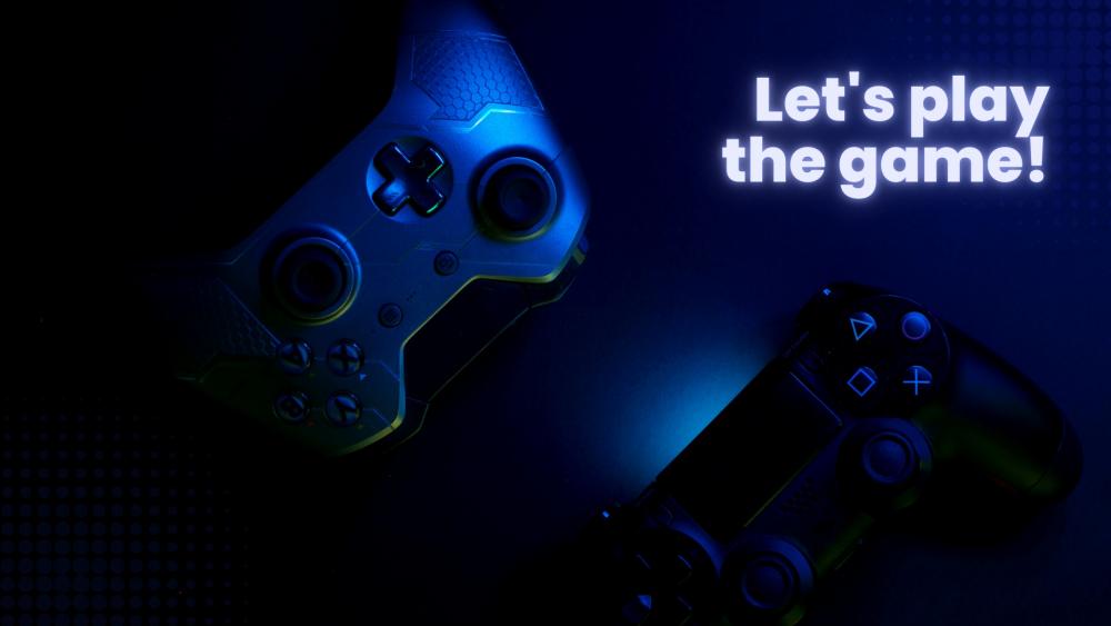 Let's Play the Game! - Gaming Vibes in Electric Blue wallpaper