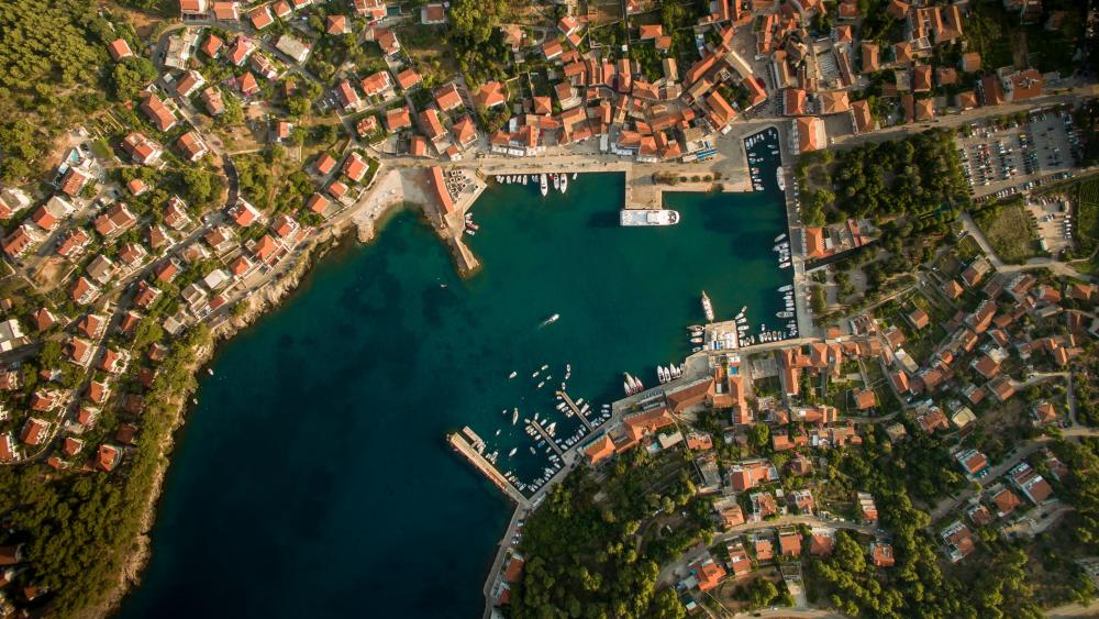 Aerial Splendor of Hvar Croatia wallpaper