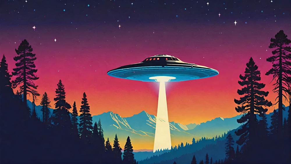 Mystical UFO Encounter in Wilderness wallpaper