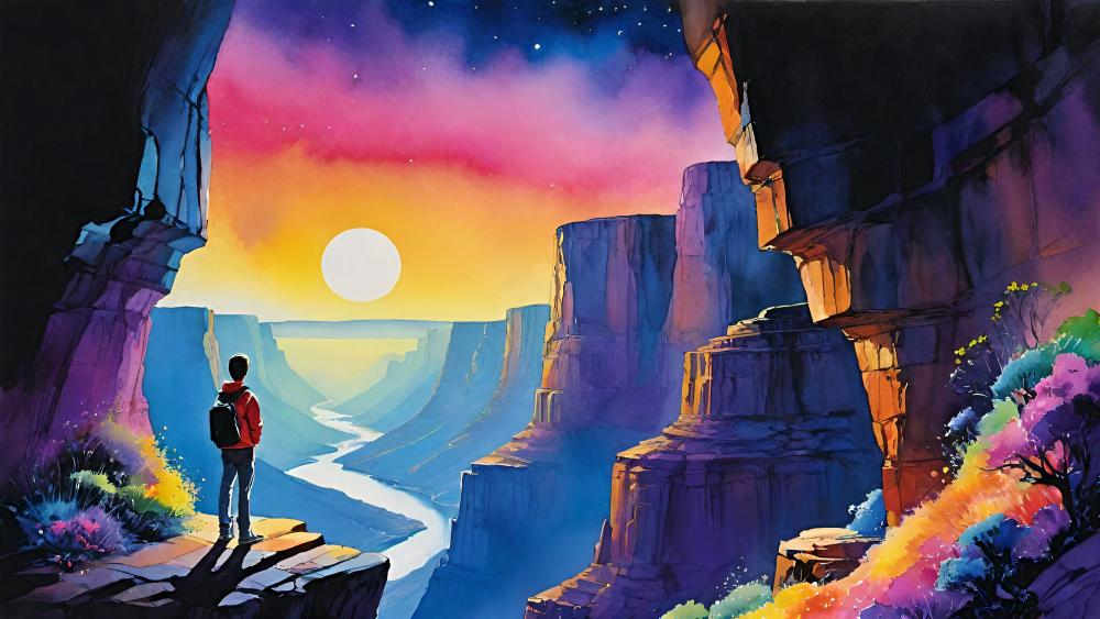 Cosmic Canyon Sunset wallpaper