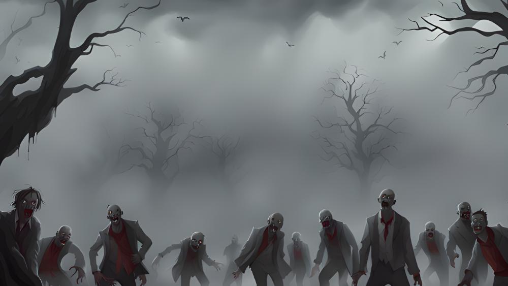 March of the Undead Through Misty Wastes wallpaper