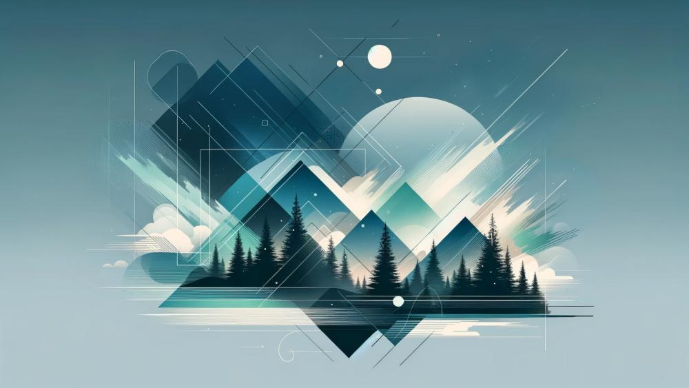 Serenity in Geometric Wilderness wallpaper