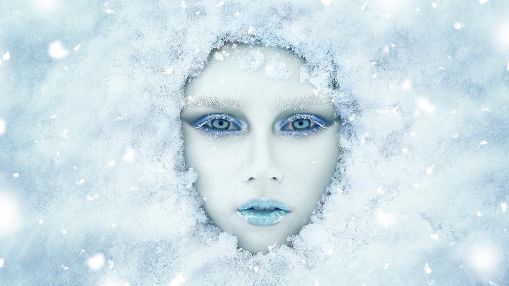 Icy Gaze of the Snow Maiden wallpaper