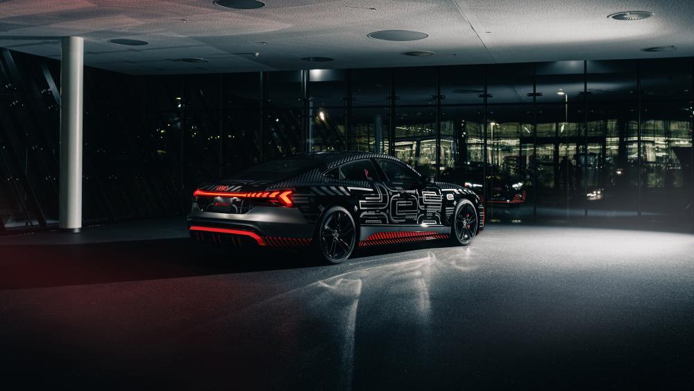Sleek Audi Powerhouse in Spotlight wallpaper