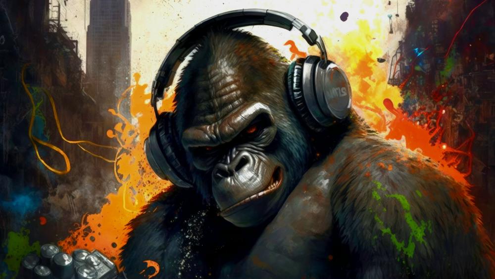 Gorilla Groove in the Urban Jungle wallpaper