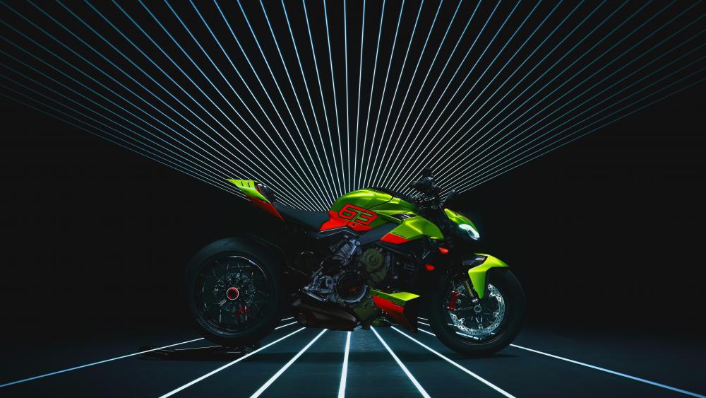 Ducati Streetfighter in Neon Spotlight wallpaper
